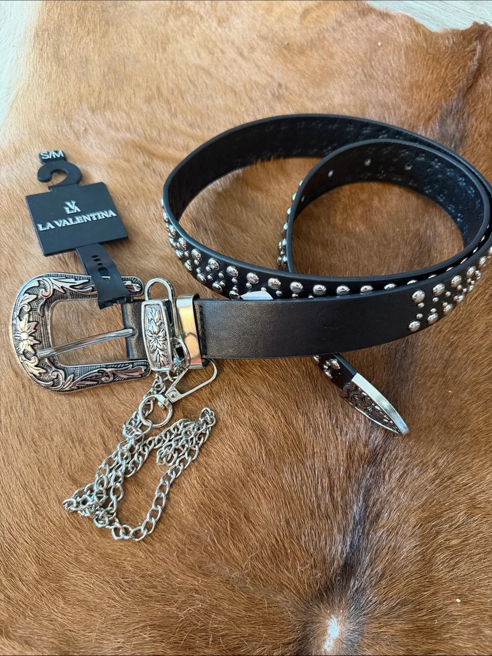 La Valentina Western Studded Chain Belt